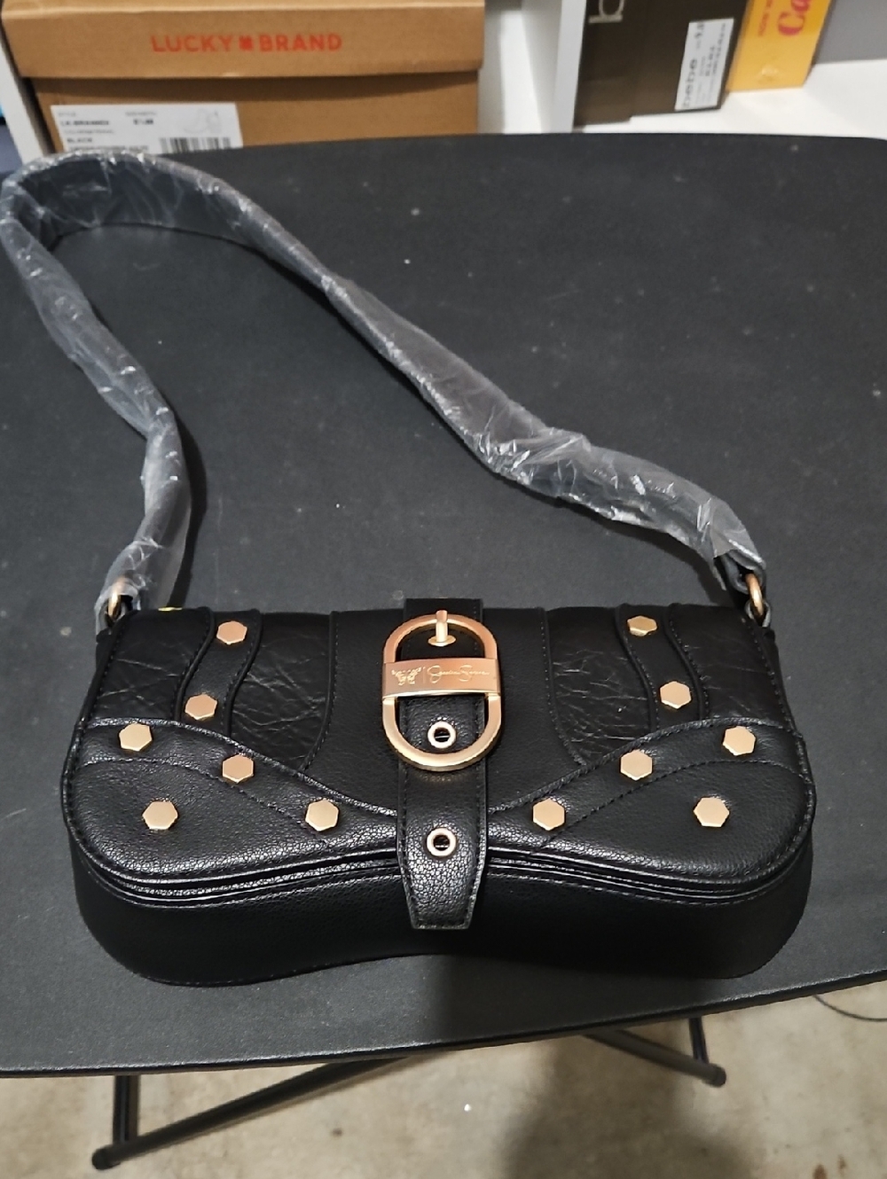 Black Studded Crossbody Shoulder Bag by Jessica Simpson NWT